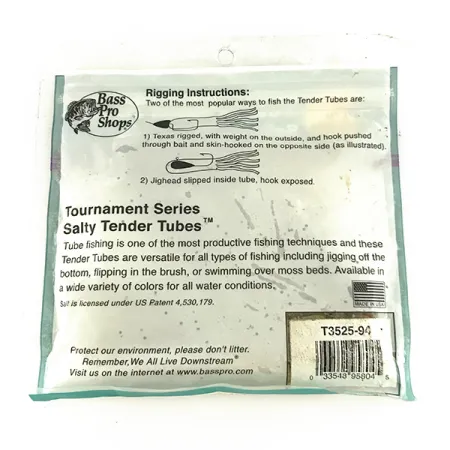 Bass Pro Shops Salty Tender Tubes softbait, Green Pumpkin, 9cm, #7089