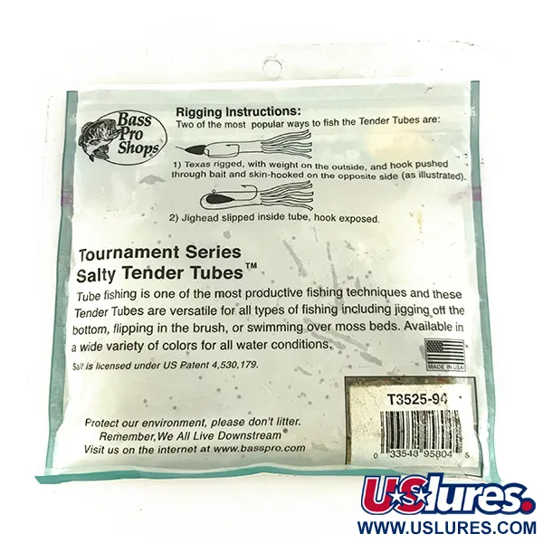 Bass Pro Shops Salty Tender Tubes softbait, Green Pumpkin, 9cm, #7089