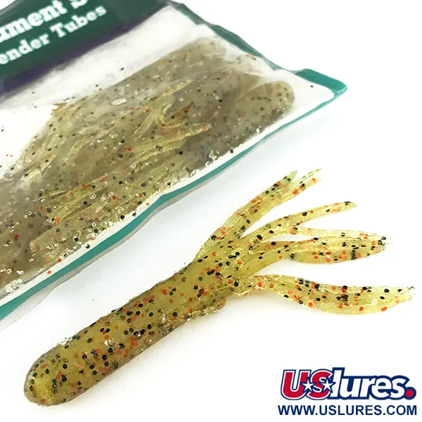 Bass Pro Shops Salty Tender Tubes softbait, Green Pumpkin, 9cm, #7089