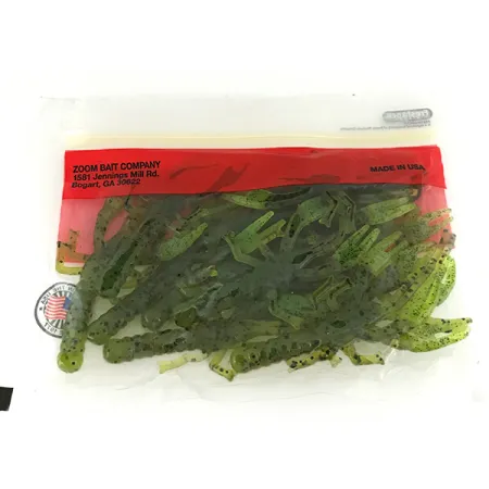 Zoom Lil Critter Craw Softbait, Wat Seed / Chartreuse, 8cm, #7091