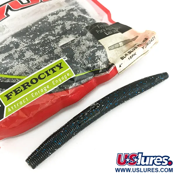 YUM Dinger, BLK Blue, 10cm, 14 stuks, softbait #7121