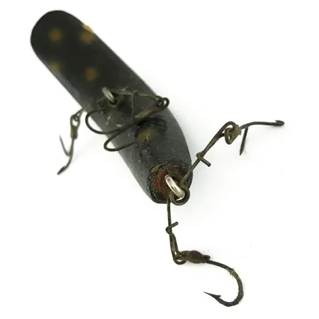 Helin FlatFish Houten Kunstaas, Zwart-Geel, 10g, Spreader-Bar, #7127