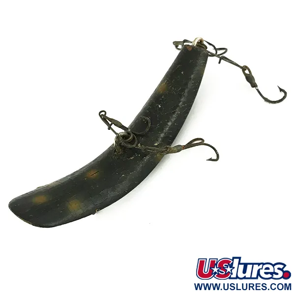 Helin FlatFish Houten Kunstaas, Zwart-Geel, 10g, Spreader-Bar, #7127