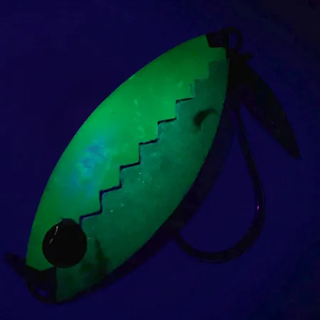 Flashy Fish Lures Flashy Fish Sleplepel, Groen/Nikkel, 6g, Glow, #7201