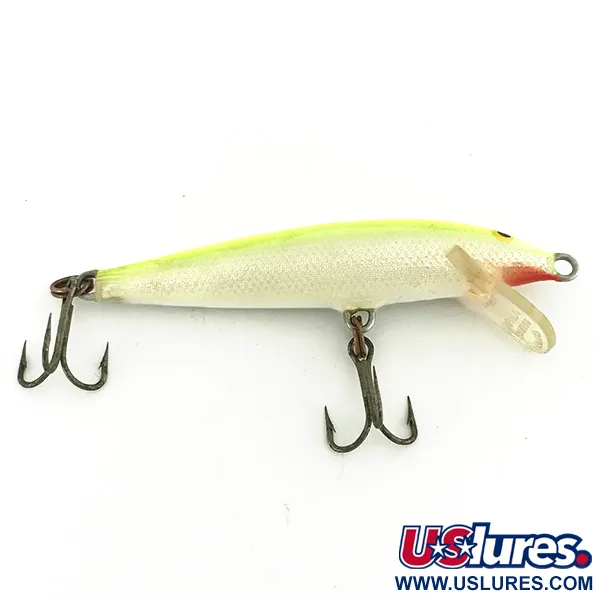Rapala Original Floater F7 Plug, Glow Chartreuse, 4g, Balsa, #7247