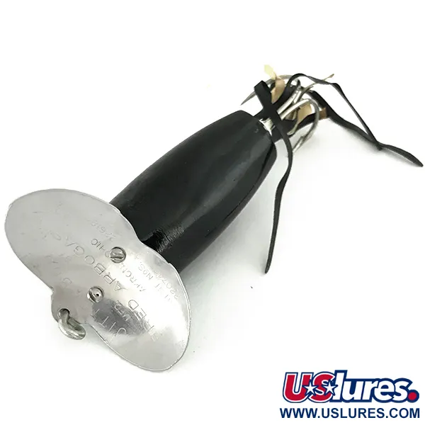 Fred Arbogast Jitterbug Weedless, Zwart, 8.5g, wierloos, #7275