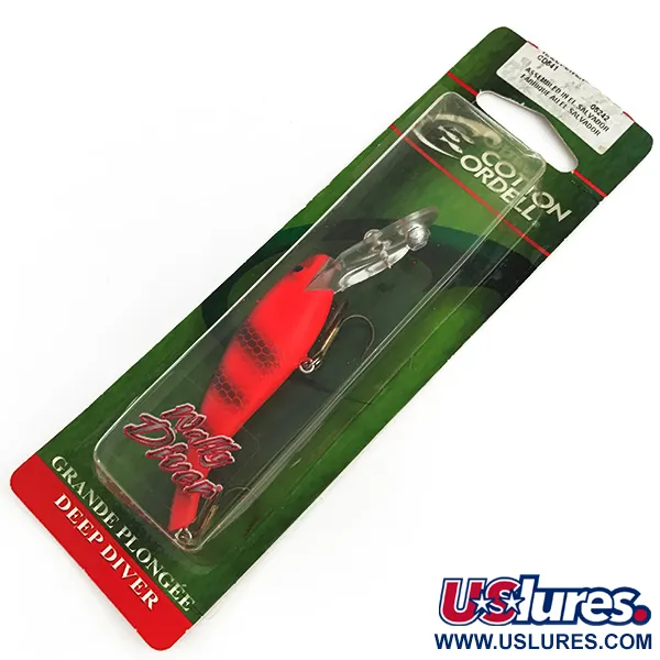 Cotton Cordell Deep Diver Plug, Rood-Oranje, Ratel, #7304