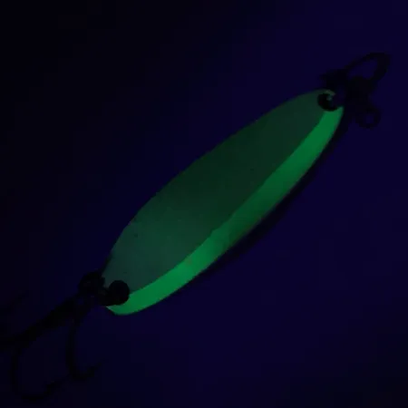 Luhr Jensen Krocodile Die #3 Glow Lepel, Wit / Groen, 14g, #7410