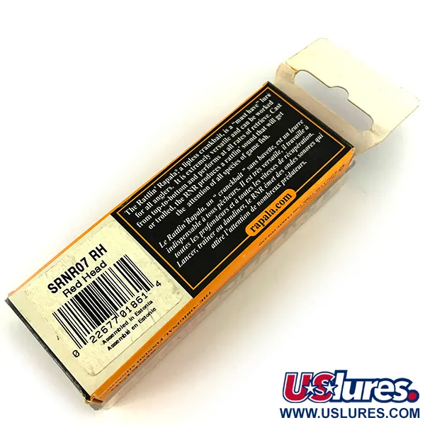 Rapala Rattl'n RAP Lipless Crankbait, Red Head, 16g, Zinkend, #SRNR07 RH