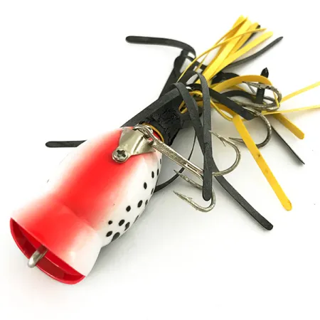 Fred Arbogast Hula Popper Oppervlakaas, Wit Luipaard, 8g, #7428