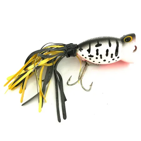Fred Arbogast Hula Popper Oppervlakaas, Wit Luipaard, 8g, #7428