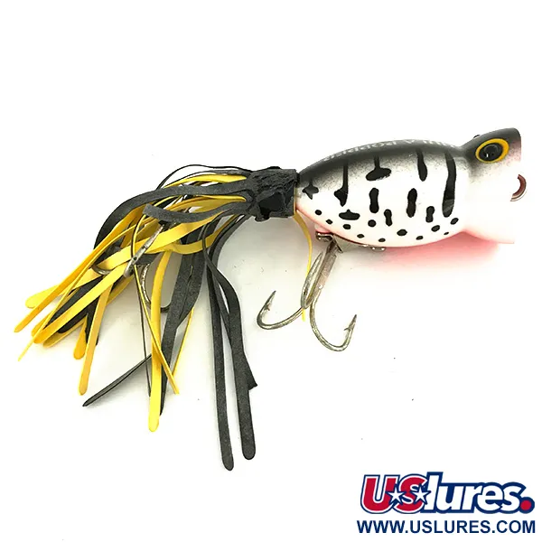 Fred Arbogast Hula Popper Oppervlakaas, Wit Luipaard, 8g, #7428