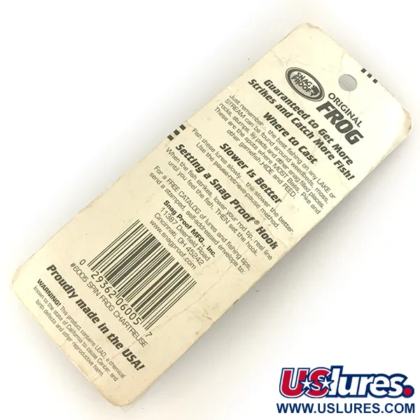 Snag Proof Original Frog Topwater, Chartreuse, 14g, Weedless, #7458