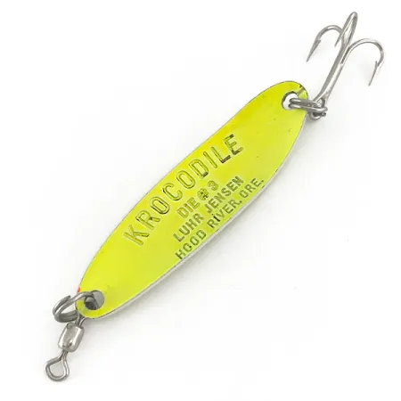 Luhr Jensen Krocodile Die #3 UV Lepel, Chartreuse, 10g, UV, #7468