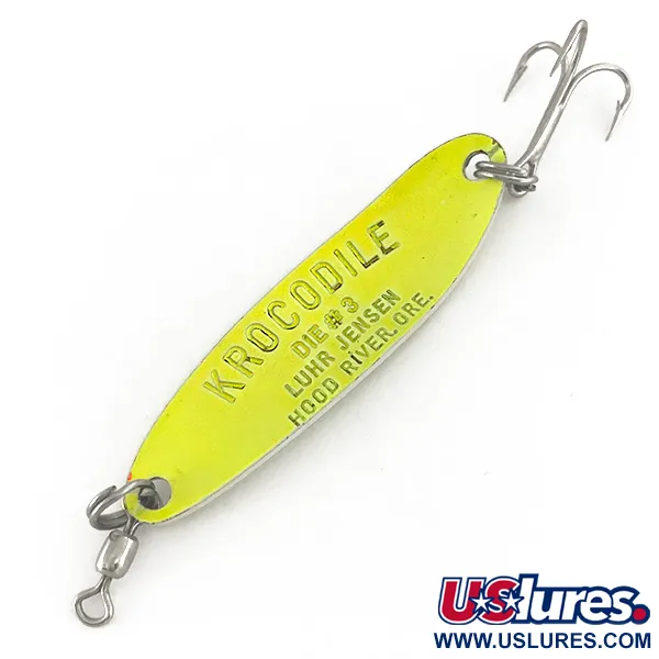 Luhr Jensen Krocodile Die #3 UV Lepel, Chartreuse, 10g, UV, #7468
