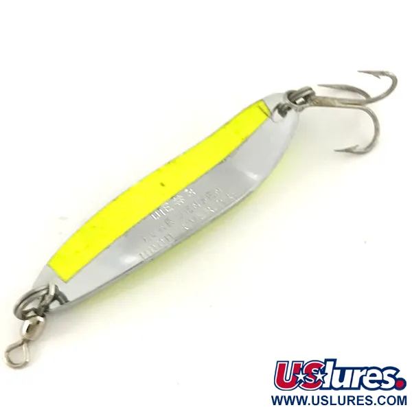 Luhr Jensen Krocodile Die #3 Lepel, Nikkel/Chartreuse, 10g, UV, #7483