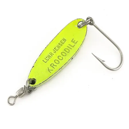 Luhr Jensen Krocodile UV Lepel, Chartreuse/Rood, 9g, UV-glow, #7484