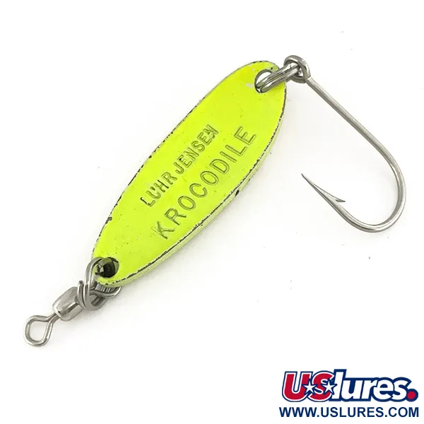 Luhr Jensen Krocodile UV Lepel, Chartreuse/Rood, 9g, UV-glow, #7484