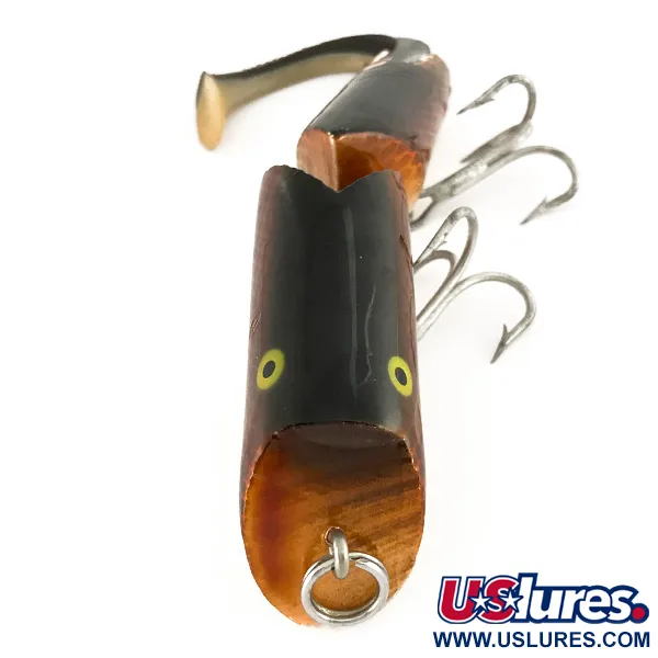 Fred Arbogast A.C. Plug Vintage Popper, Bruin, 28g, Geleed Lichaam, #7508