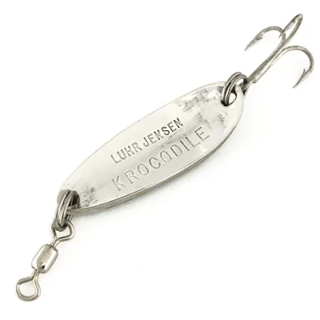 Luhr Jensen Krocodile Lepel, White/Blue/Nickel, 9g, Zinkend, #7543