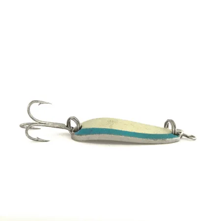 Luhr Jensen Krocodile Lepel, White/Blue/Nickel, 9g, Zinkend, #7543