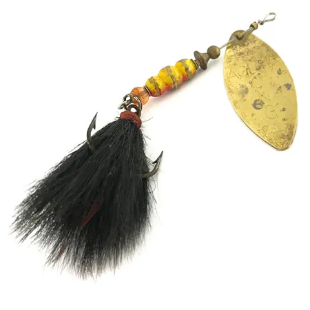 Mepps Aglia Long 3 Dressed Spinner, Messing, 12g, Wilgenblad, #7562