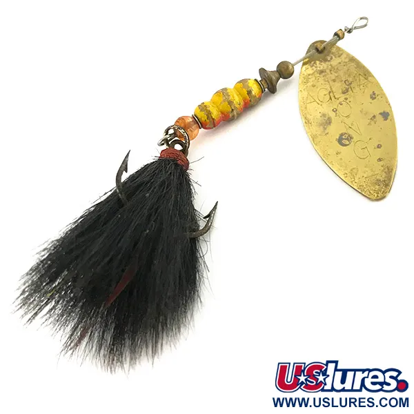 Mepps Aglia Long 3 Dressed Spinner, Messing, 12g, Wilgenblad, #7562