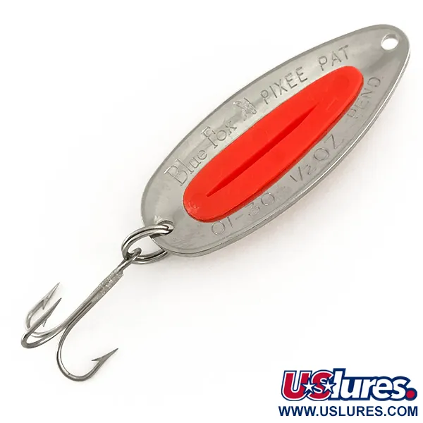 Blue Fox Pixee UV Lepel, Gehamerd Nikkel / Rood, 14g, UV, #7610