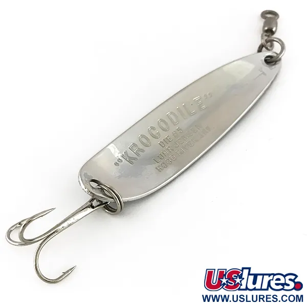 Luhr Jensen Krocodile Die #5 Lepel, Nikkel/Blauw, 23g, Vintage, #7630