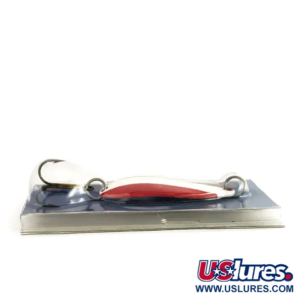 Blue Fox Strobe Tear Drop Spoon Lepel, Rood/Wit, 11g, #7676