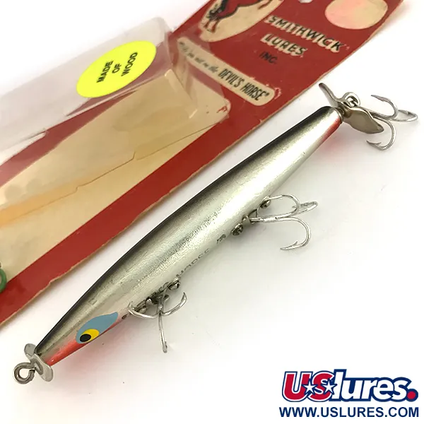 Smithwick Devil's Horse Topwater Kunstaas, Nikkel, 9g, Hout, #7690