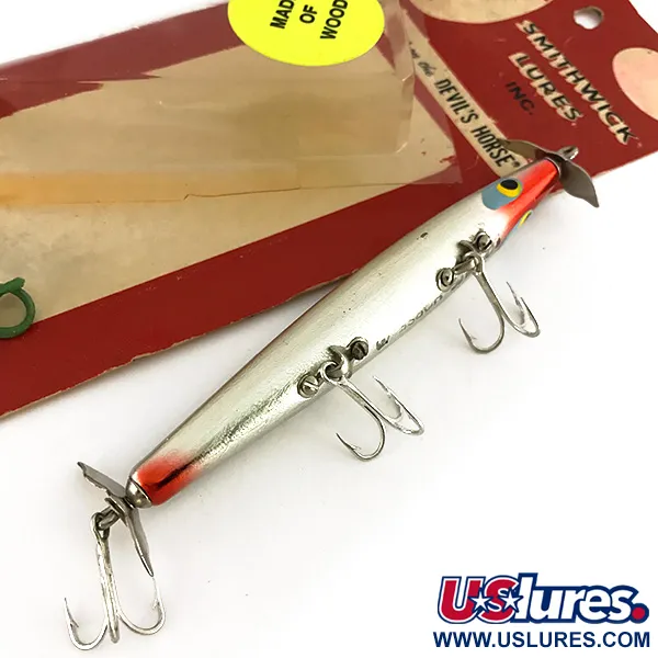 Smithwick Devil's Horse Topwater Kunstaas, Nikkel, 9g, Hout, #7690