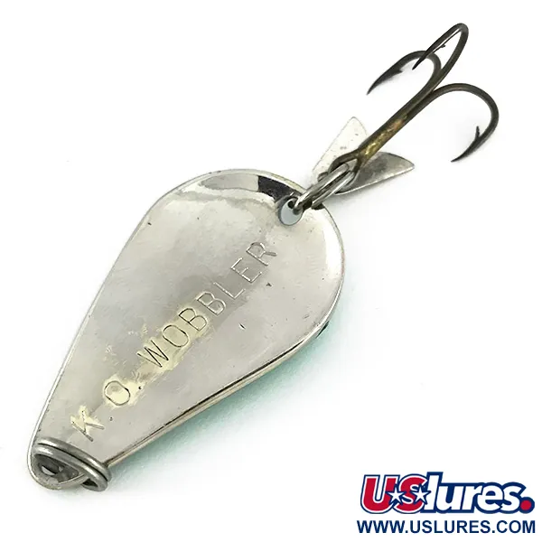 Acme K.O. Wobbler Lepel, Nikkel / Groen, 14g, Sonic flipper tail, #7728