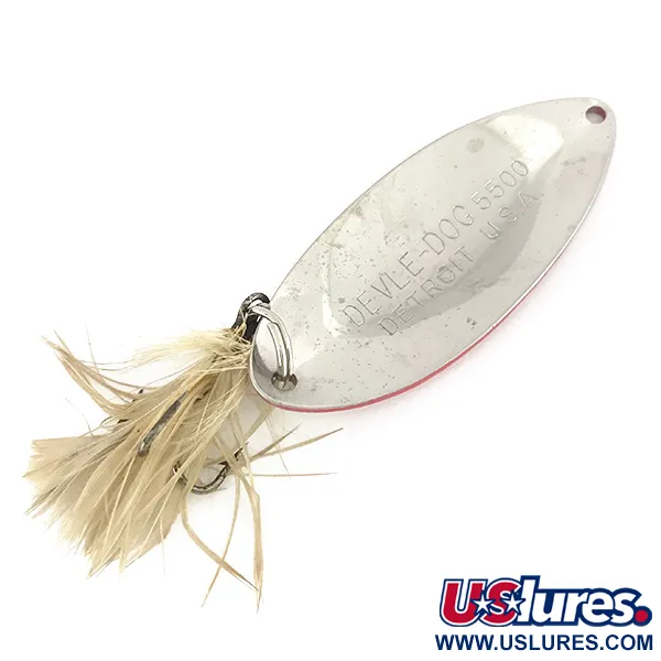 Dardevle Devle Dog 5500 Lepel, Rood/Wit/Nikkel, 21g, Veren, #7791