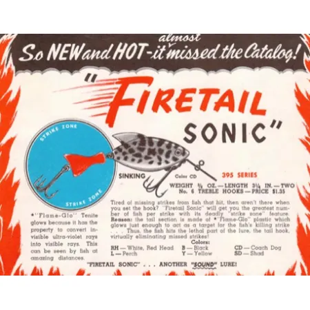 Heddon FIRETAIL SONIC #395 Kunstaas, COACHDOG, 10g, #7840