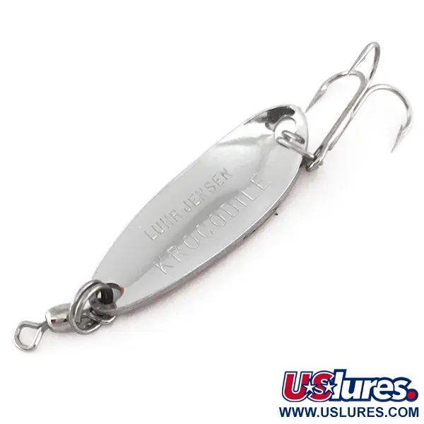 Luhr Jensen Krocodile Lepel, Gehamerd nikkel/Rood, 9g, Verre worp, #7869