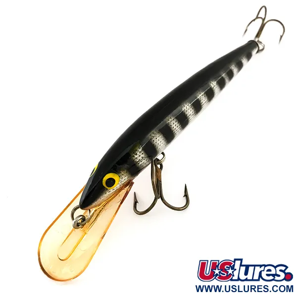 Bagley's Diving Bang-O-Lure Plug, Zilver / Zwart, 12.5g, Balsa, #7914