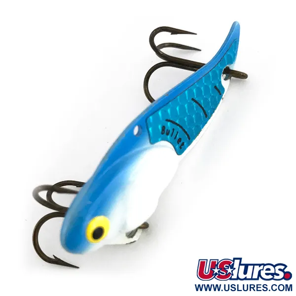 Bullet Bait Bullet Blade Blade Bait, White / Blue, 10g, Zink, #7936
