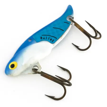 Bullet Bait Bullet Blade Blade Bait, White / Blue, 10g, Zink, #7936