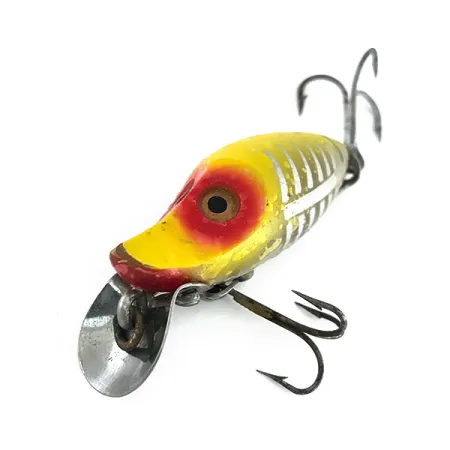 Heddon River Runt Midget Plug, Geel-Rood-Zilver, 10g, Metalen Duiklip, #7953