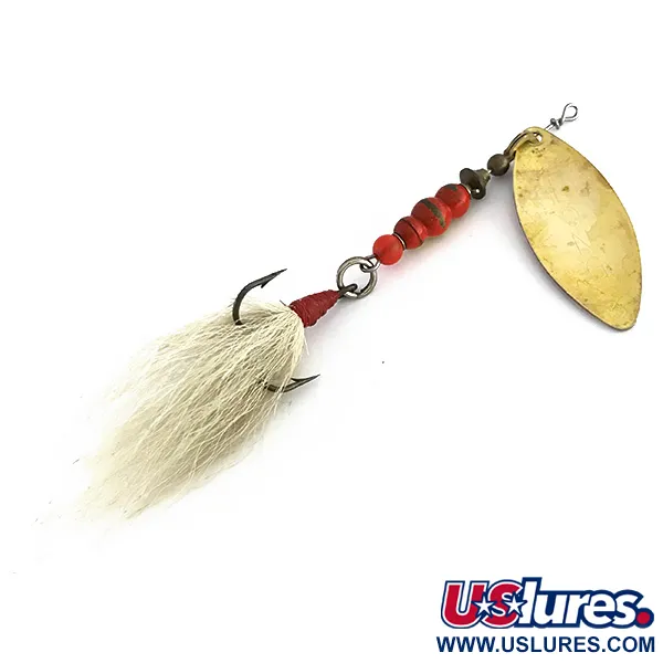 Mepps Aglia Long 3 Dressed Spinner, Messing/Oranje/Wit, 12g, #7980