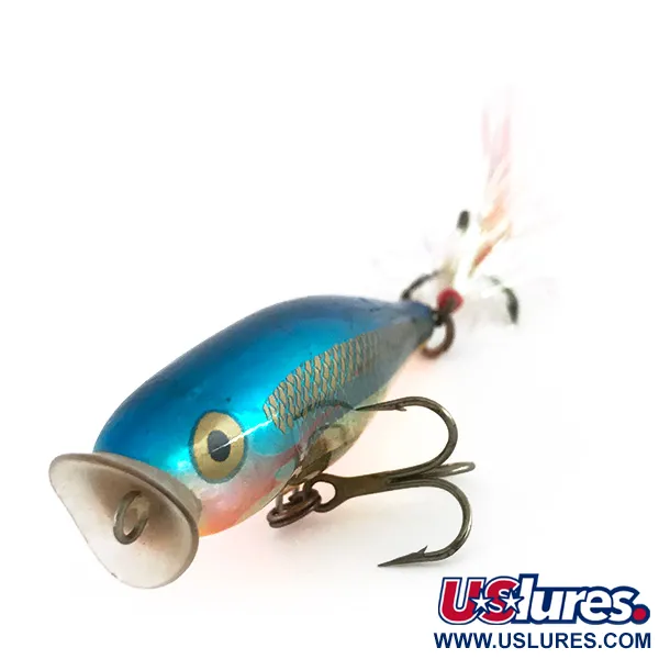 Rapala Skitter Pop Popper, Blauw-Goud, 7g, Gevederde Dreg, #8058