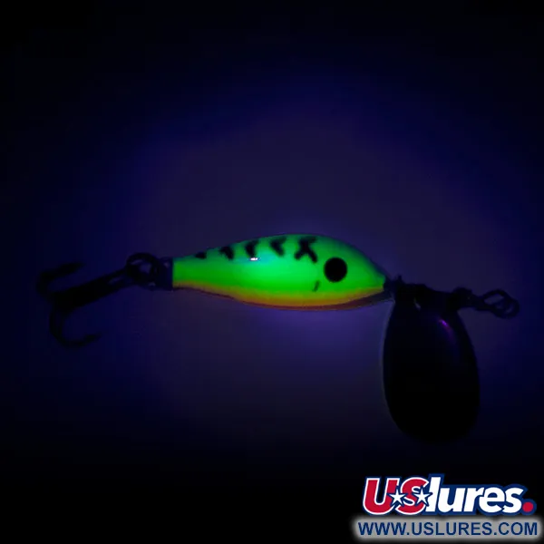 Blue Fox Vibrax Minnow Spin 1 UV Spinner, Fire Tiger, 4g, UV, #8062