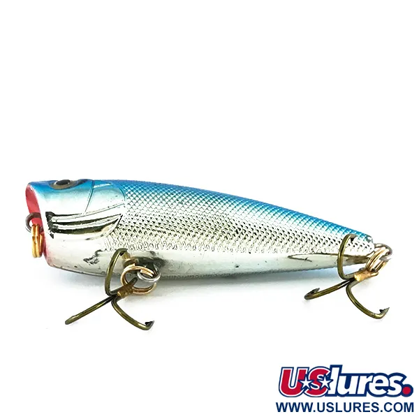 Bass Pro Shops XTS Speed Lures Popper, Zilver/Blauw, 7g, Topwater, #8082