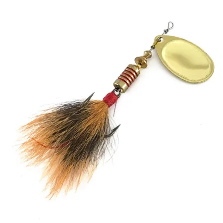 Mepps Aglia 3 dressed Spinner, Goud, 7,3g, Eekhoornhaar, #8084