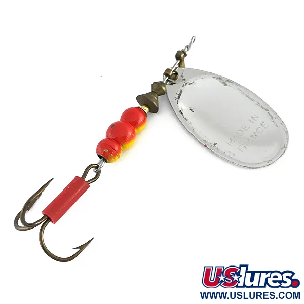 Mepps Aglia 4 Spinner, Zilver, 9g, British French Pat, #8085