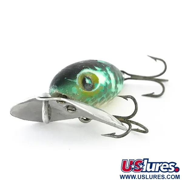 Fred Arbogast Jitterbug v Oppervlaktekunstaas, Groen, 7g, Metalen Lip, #8102