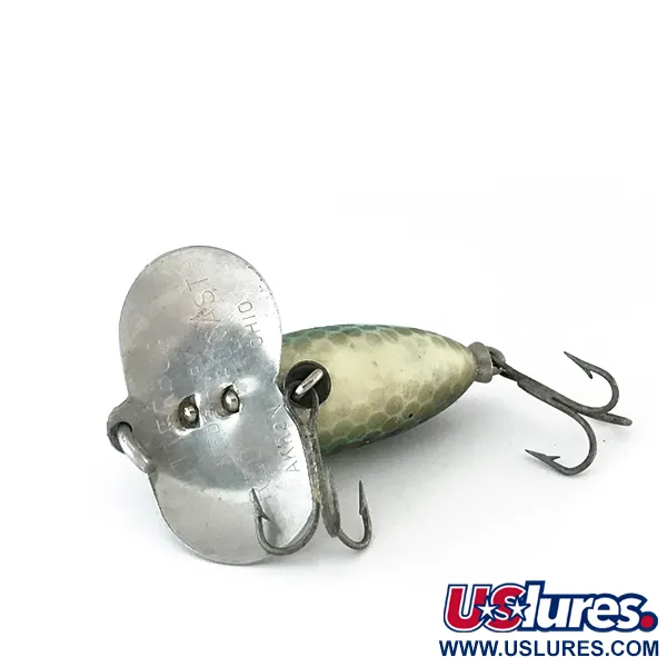 Fred Arbogast Jitterbug v Oppervlaktekunstaas, Groen, 7g, Metalen Lip, #8102