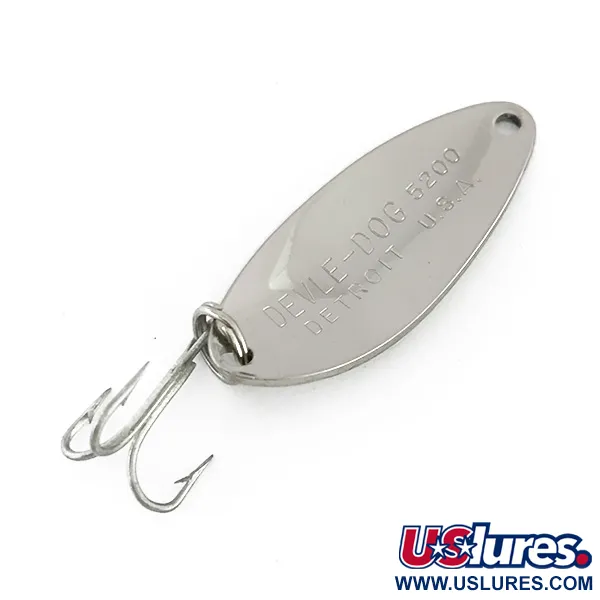 Eppinger Dardevle Devle Dog 5200 Lepel, Nikkel, 7g, Vintage, #8150