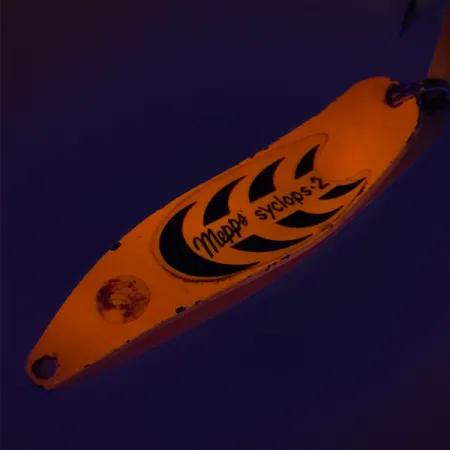 Mepps Syclops 2 UV Lepel, Oranje / Zwart, 17g, UV-reflectie, #8247